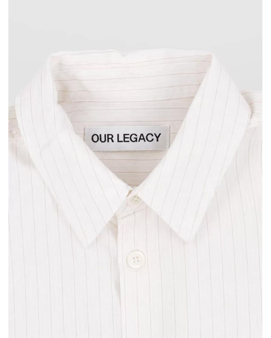 Our Legacy White Striped Regular-Fit Shirt for men
