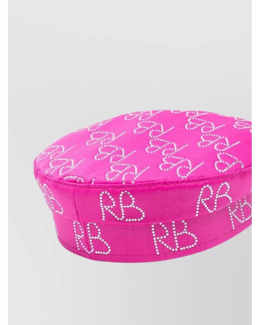 Ruslan Baginskiy Pink Crystal-Embellished Logo-Print Baker Boy Cap