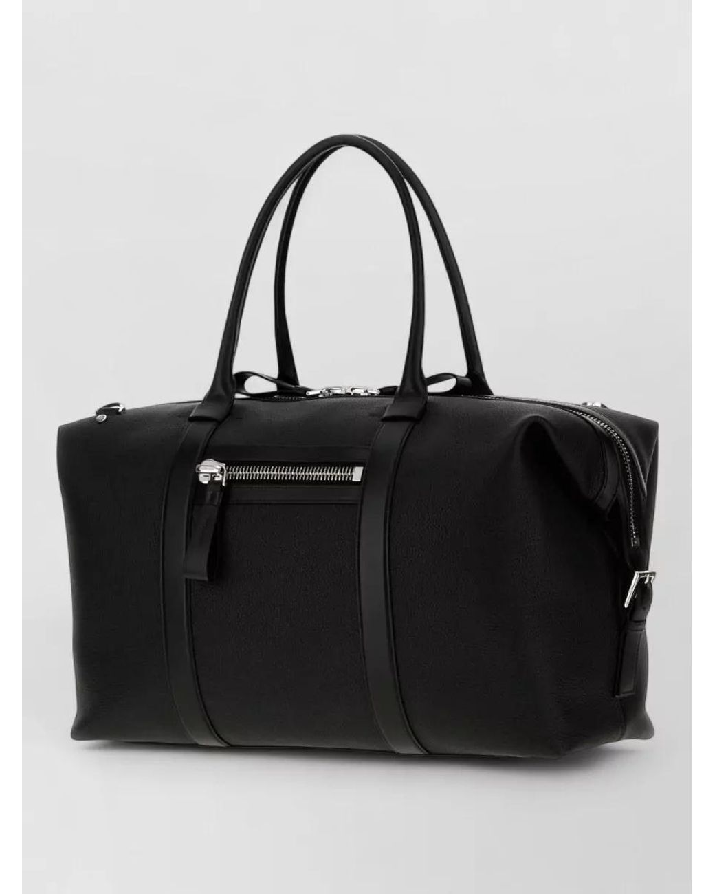Tom Ford Black Leather Travel Bag for men