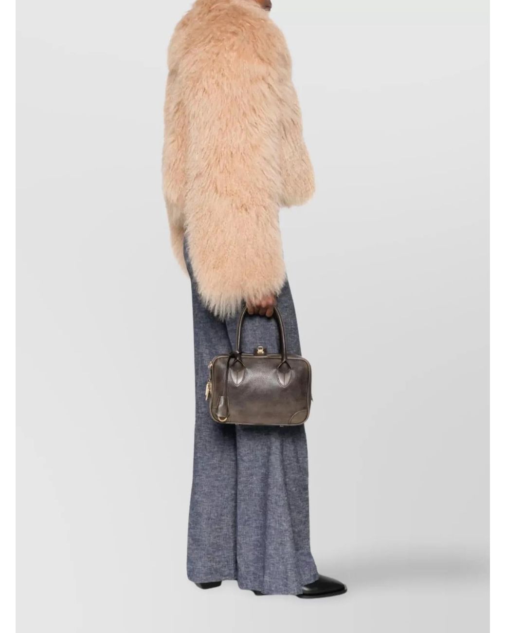 Golden Goose Deluxe Brand Gray Calf Leather Shoulder Bag