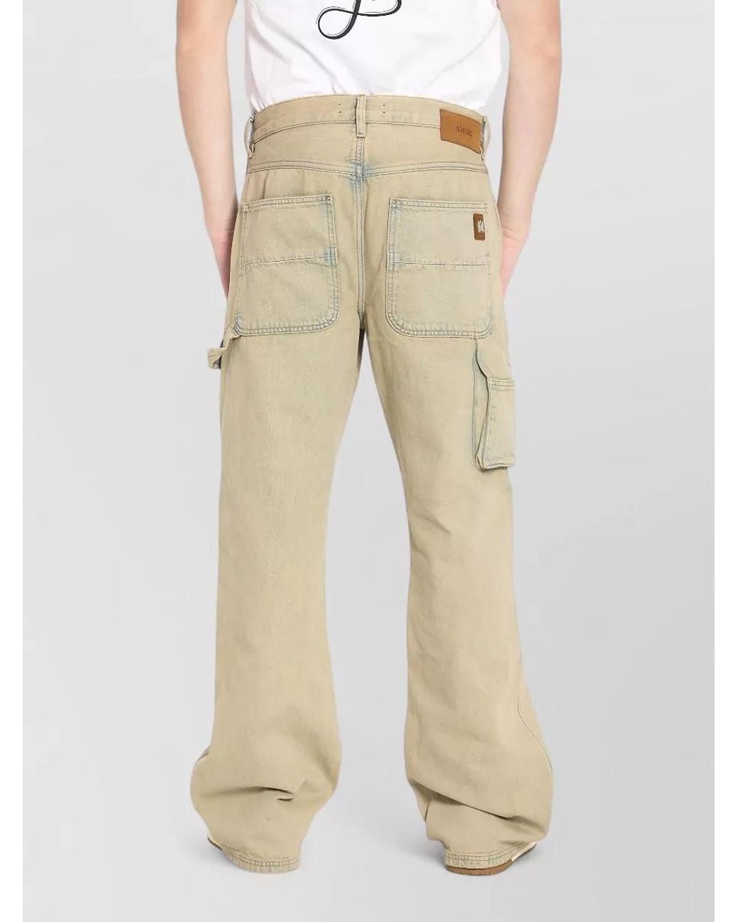 Amiri Natural Denim Mid-Rise Wide-Leg Carpenter Jeans for men