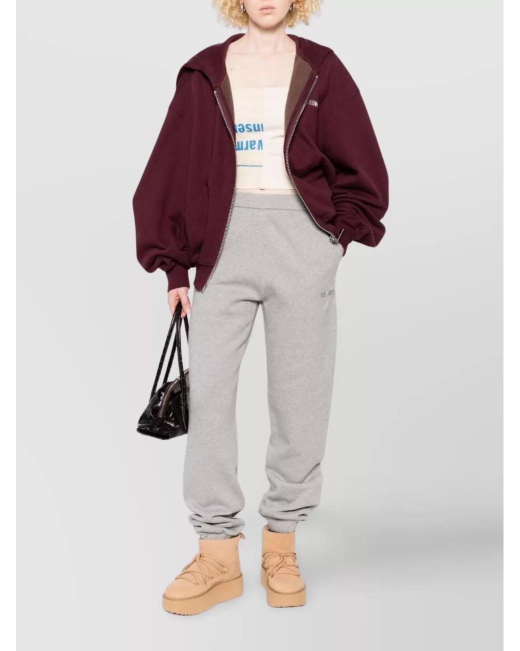 The Attico White Cotton Cuffed Track Pants