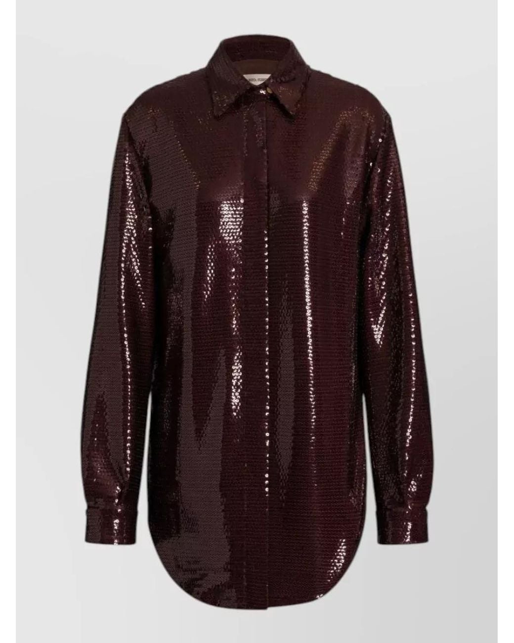 Alberta Ferretti Purple Sequined Long-Sleeve Shirt