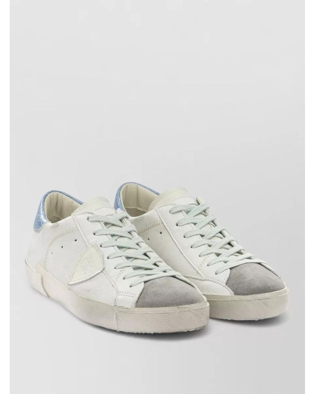 Philippe Model White Leather Low-Top Sneakers for men