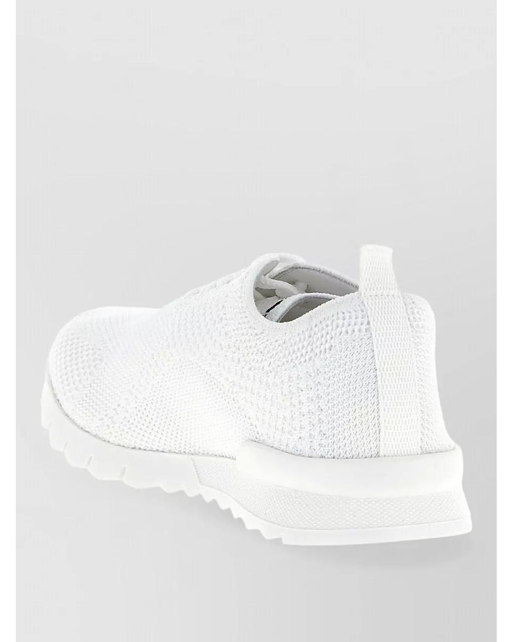 Kiton White Knit Low-Top Sneakers for men