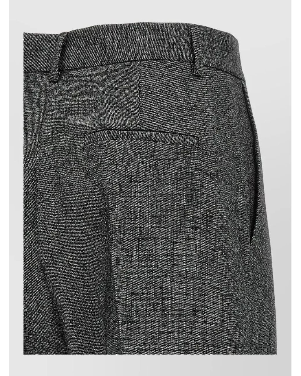 ANDAMANE Gray High-Rise Wide-Leg Suit Trousers