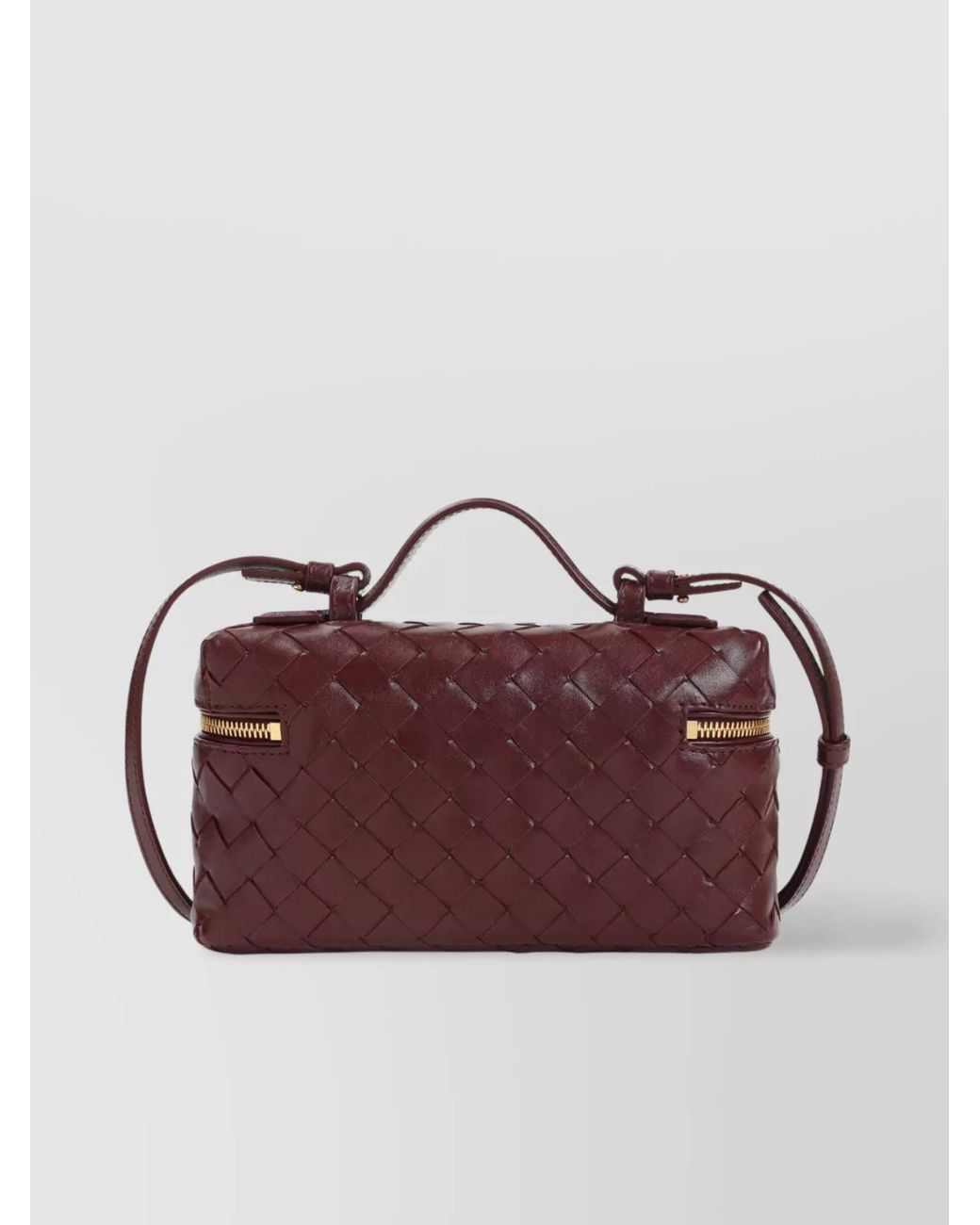 Bottega Veneta Brown Bang Bang Leather Vanity Case Bag