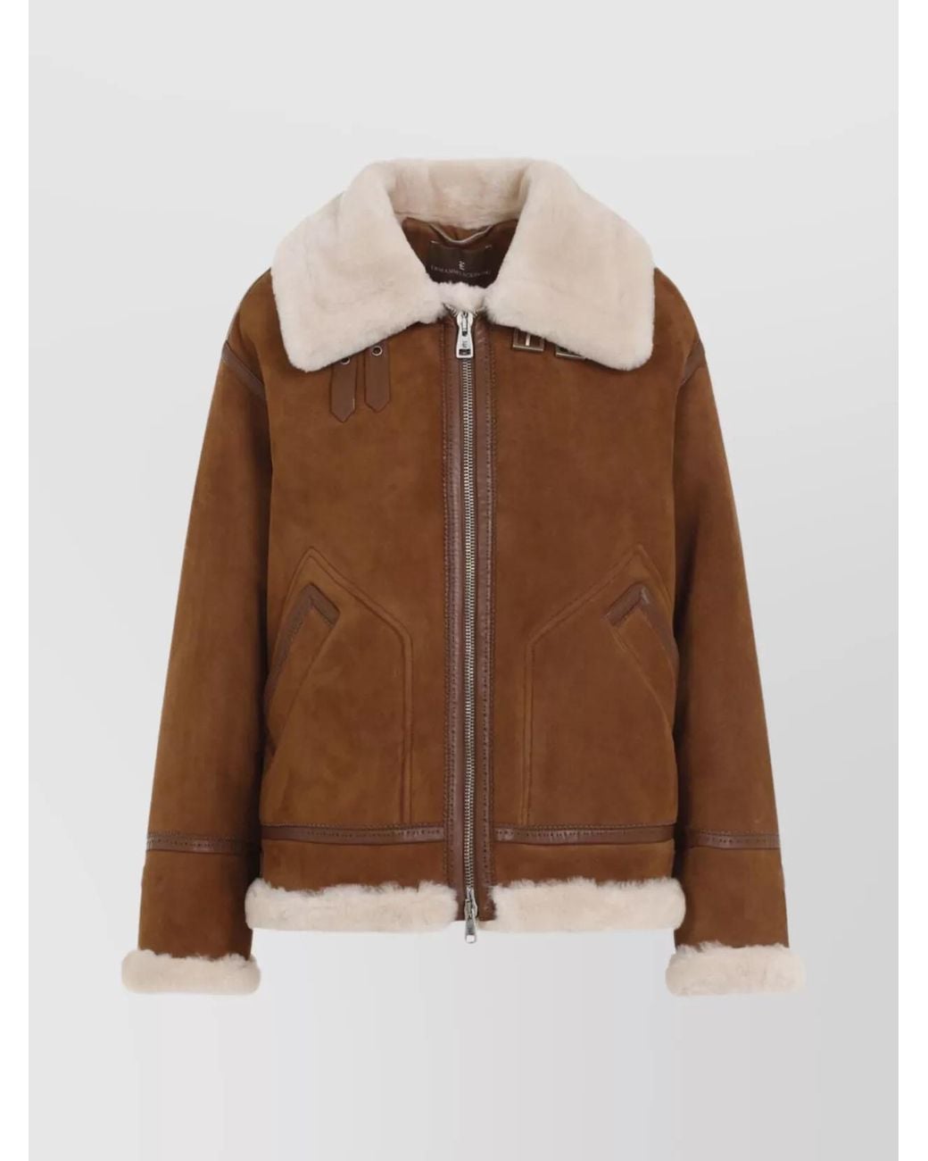 Ermanno Scervino Brown Shearling Down Jacket