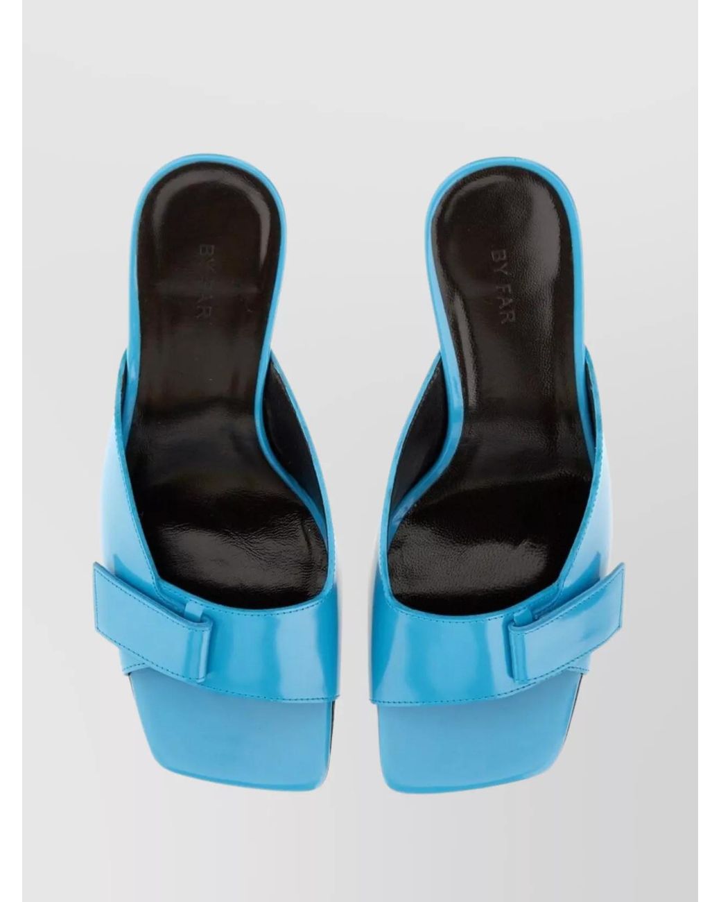 By Far Blue Patent Leather Sandals