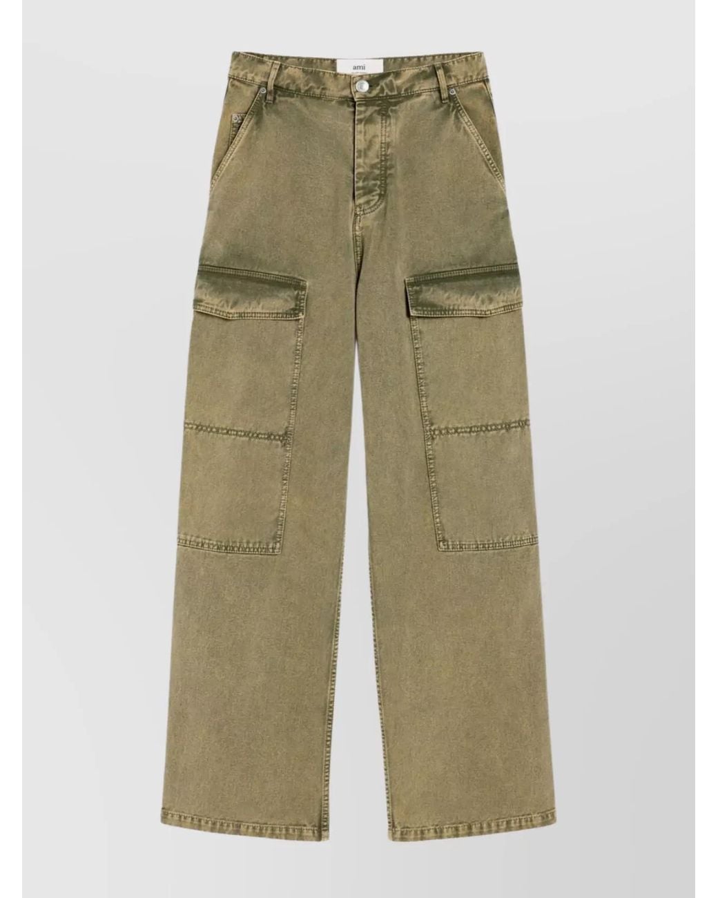 AMI Green Straight Trousers for men