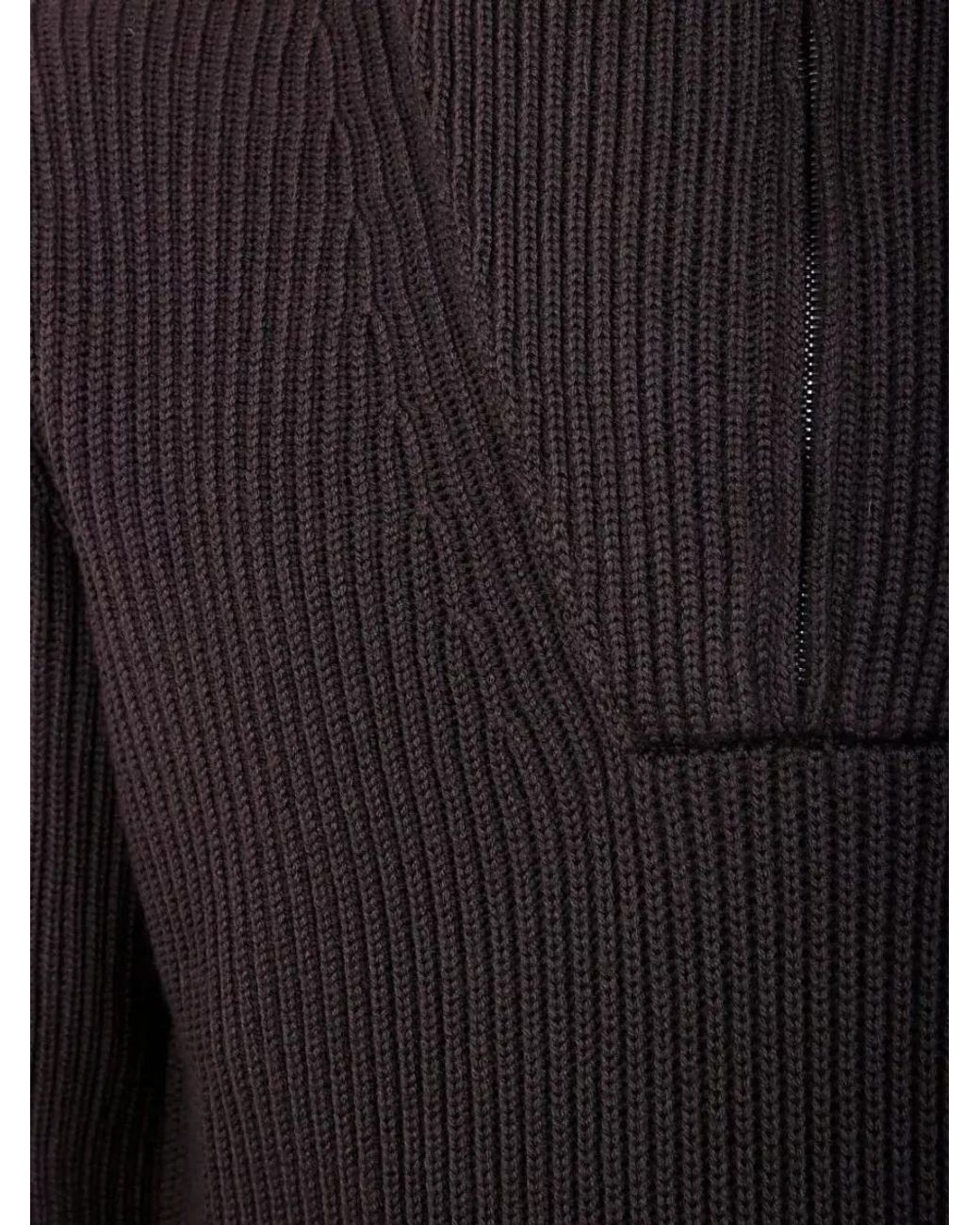 Filippo De Laurentis Gray Half Zip Virgin Wool Jumper for men