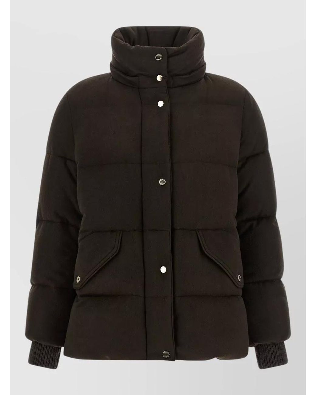 Moorer Black Wool Cashmere Quilted Down Coat