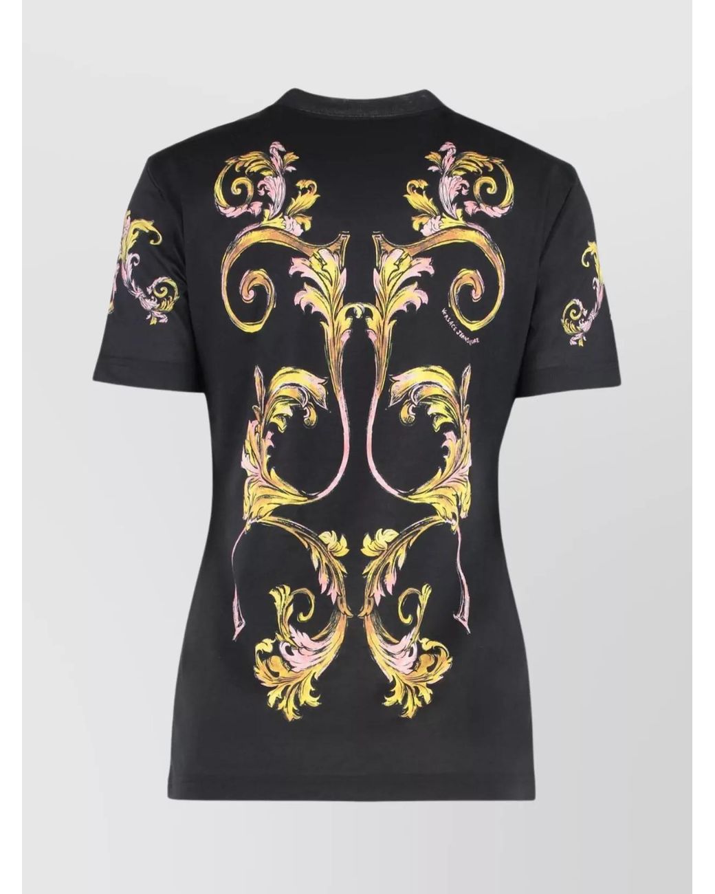 Versace Jeans Couture Black Cotton Ribbed Crew-Neck T-Shirt