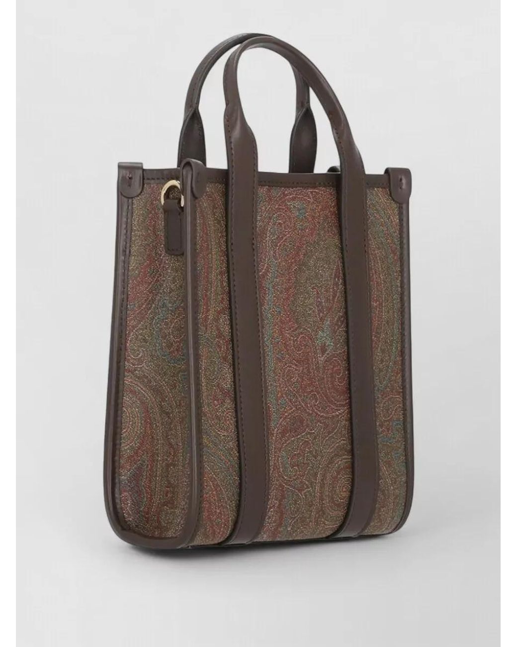 Etro Brown Hand Paisley Tote Bag