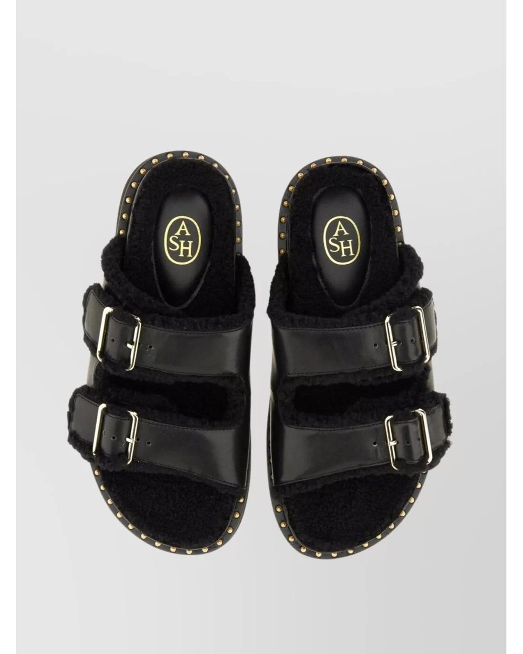 Ash Black Leather Sandals