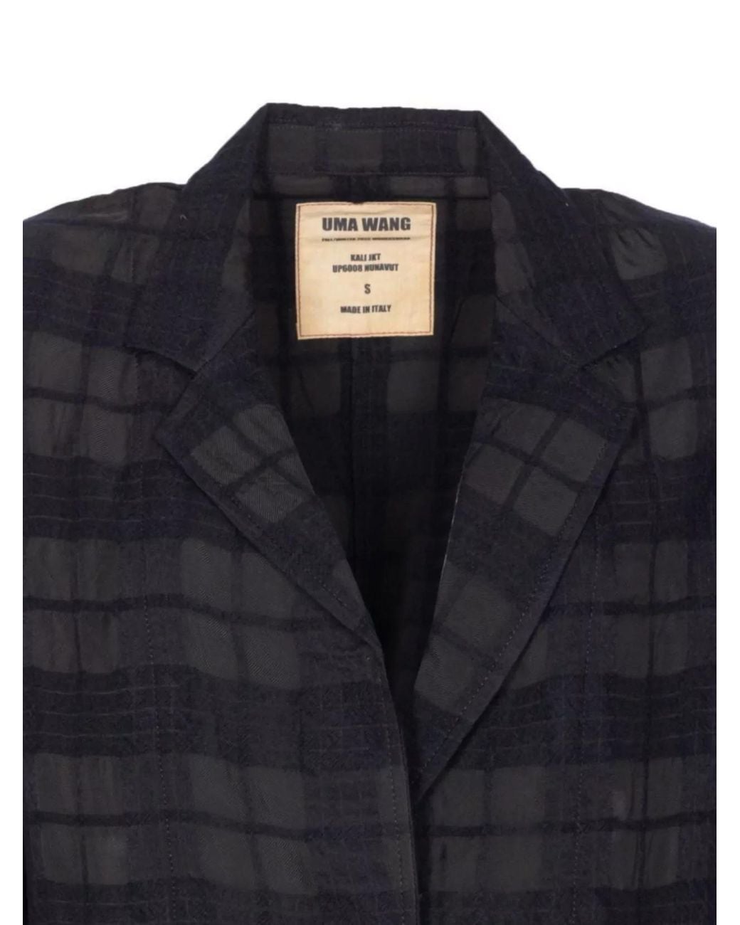 Uma Wang Blue Virgin Wool V-Neck Long-Sleeve Blazer