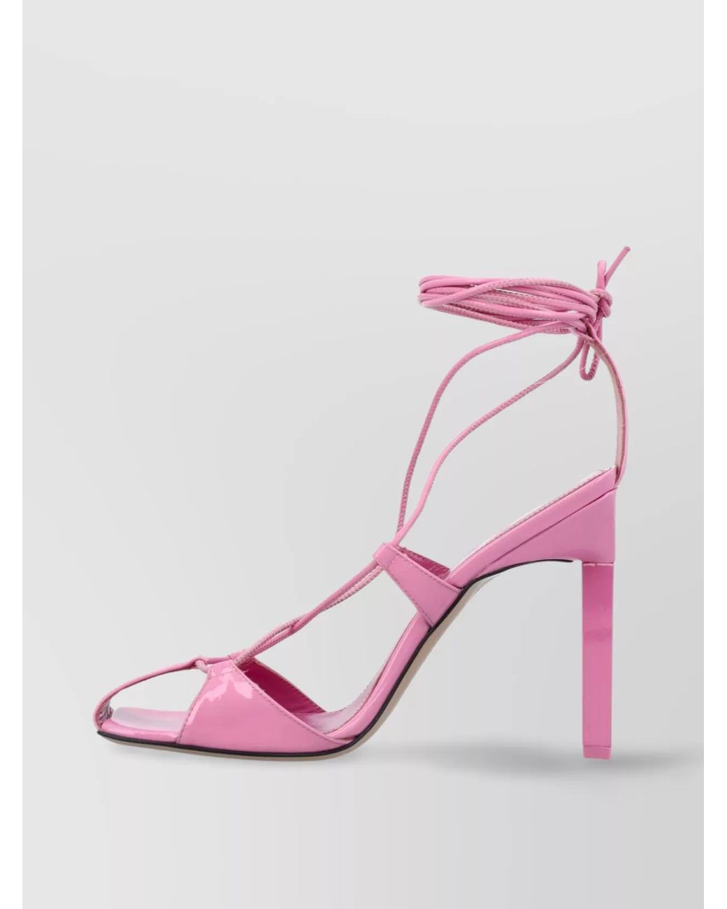 The Attico Pink Leather Lace-Up Sandals