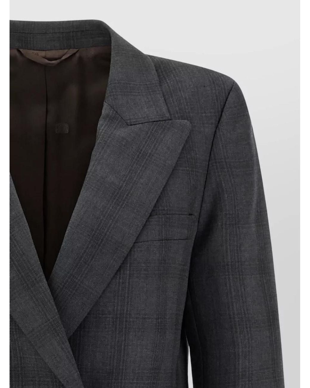 Blazé Milano Black Virgin Wool Checked Double-Breasted Blazer