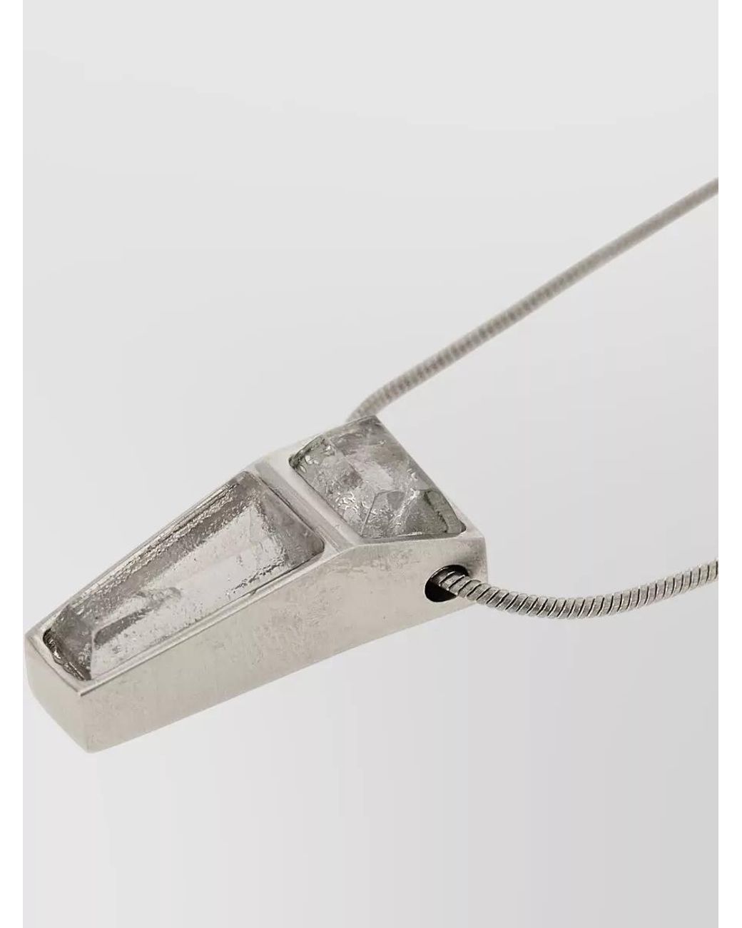 Rick Owens White Brass Crystal Pendant Necklace