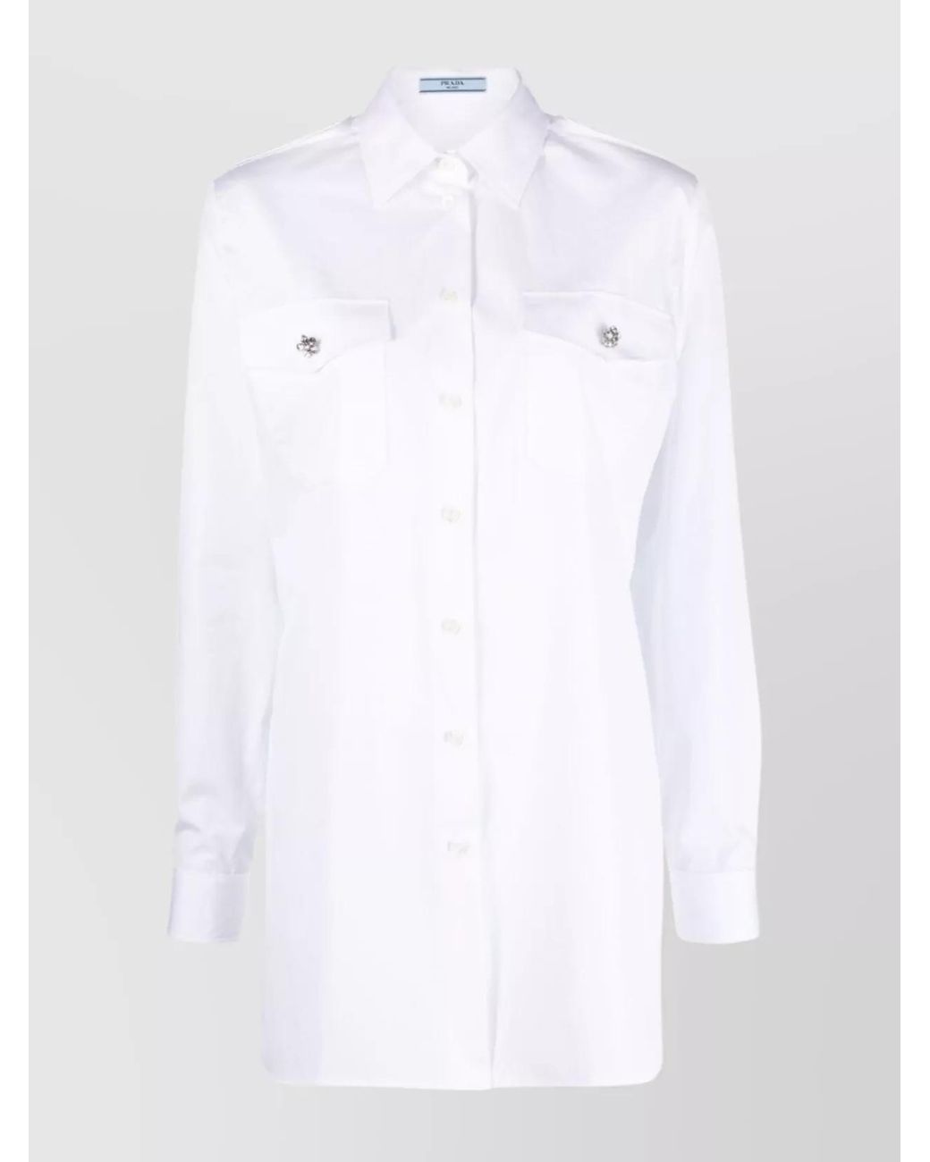 Prada White Cotton Long-Sleeve Shirt