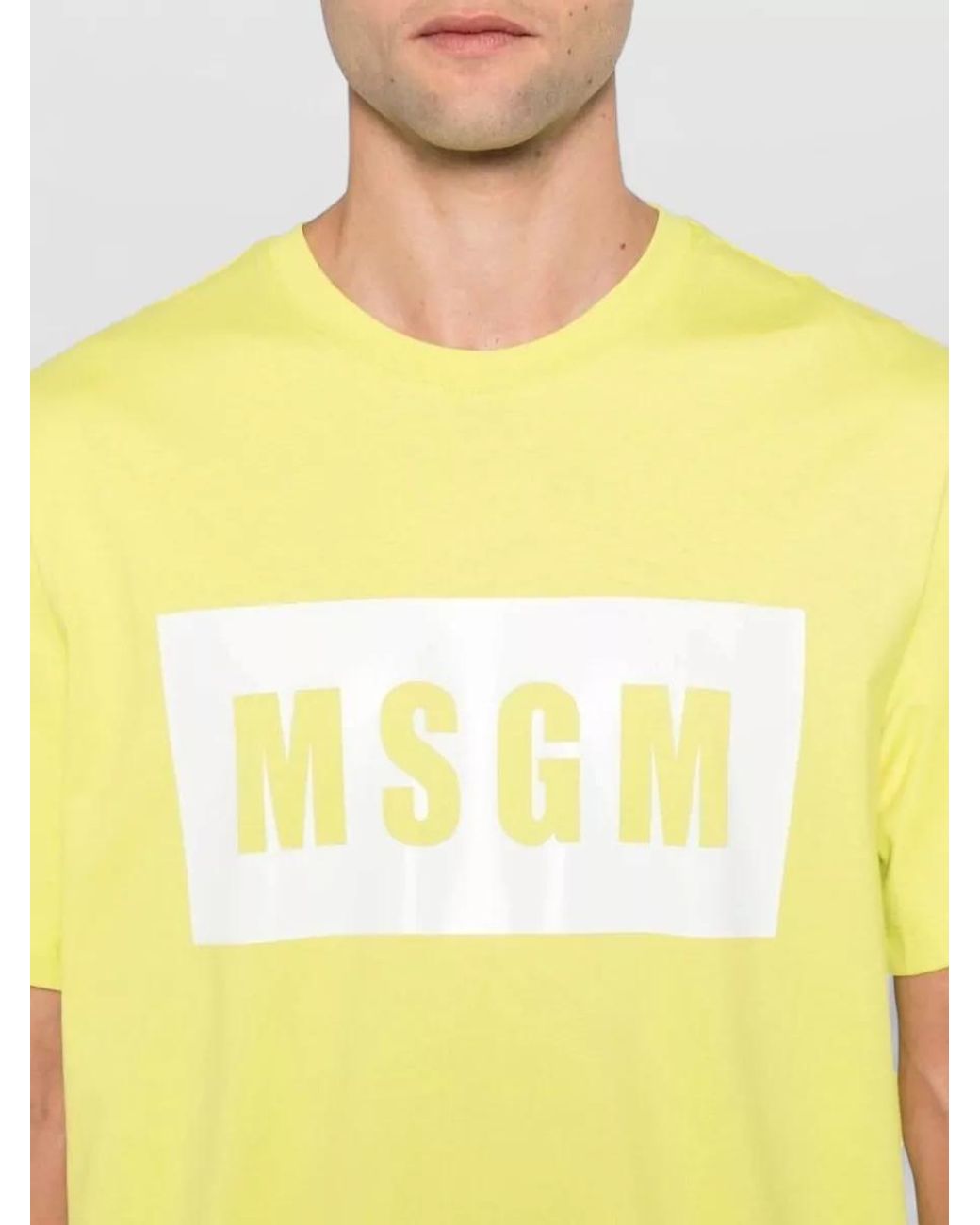MSGM Yellow Short Sleeve T-Shirt for men