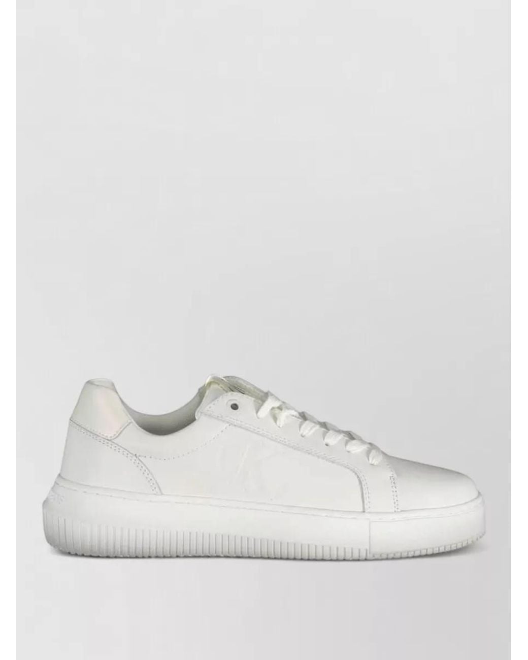 Calvin Klein White Leather Low-Top Sneakers
