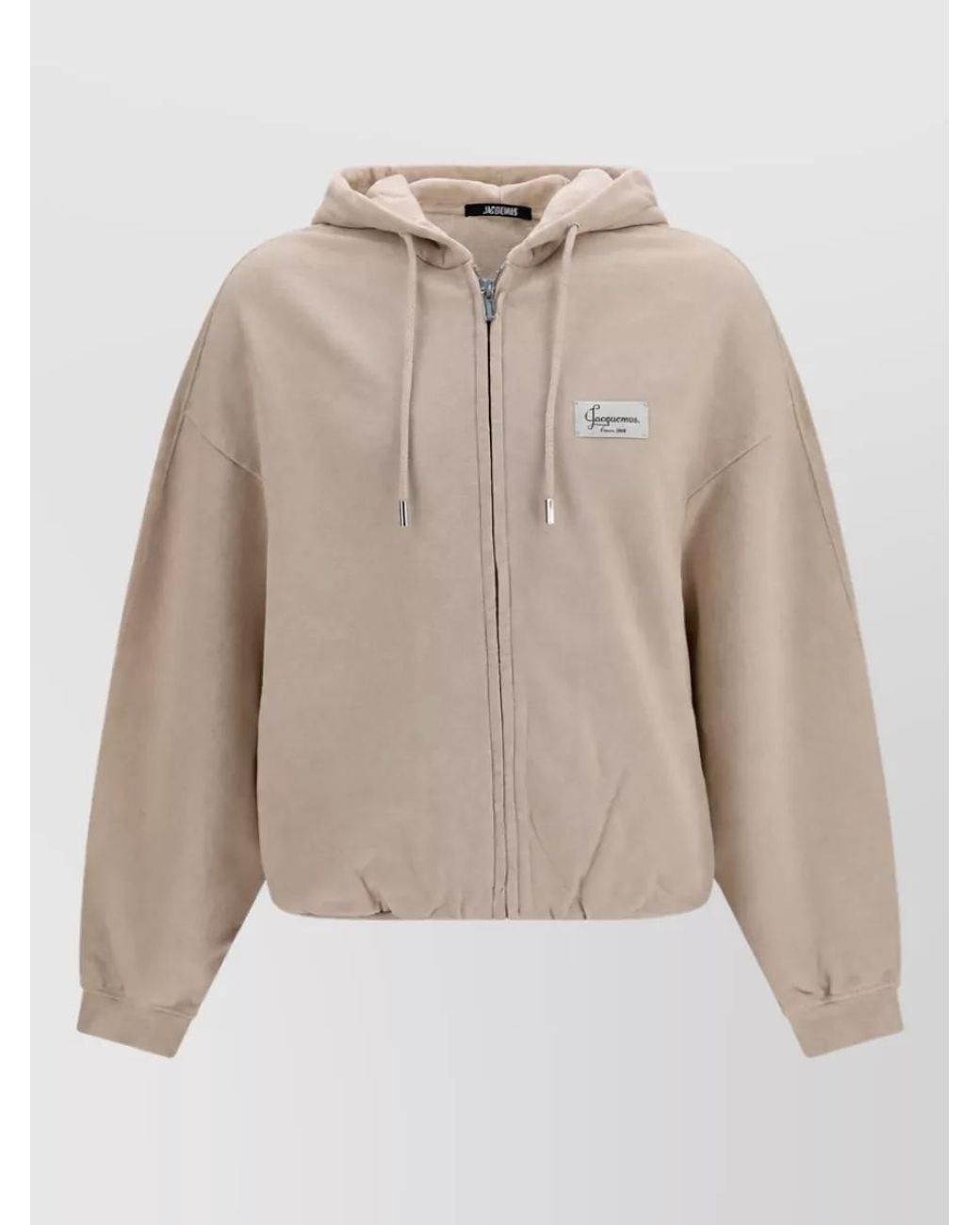 Jacquemus Natural Cotton Oversized Zip Hoodie