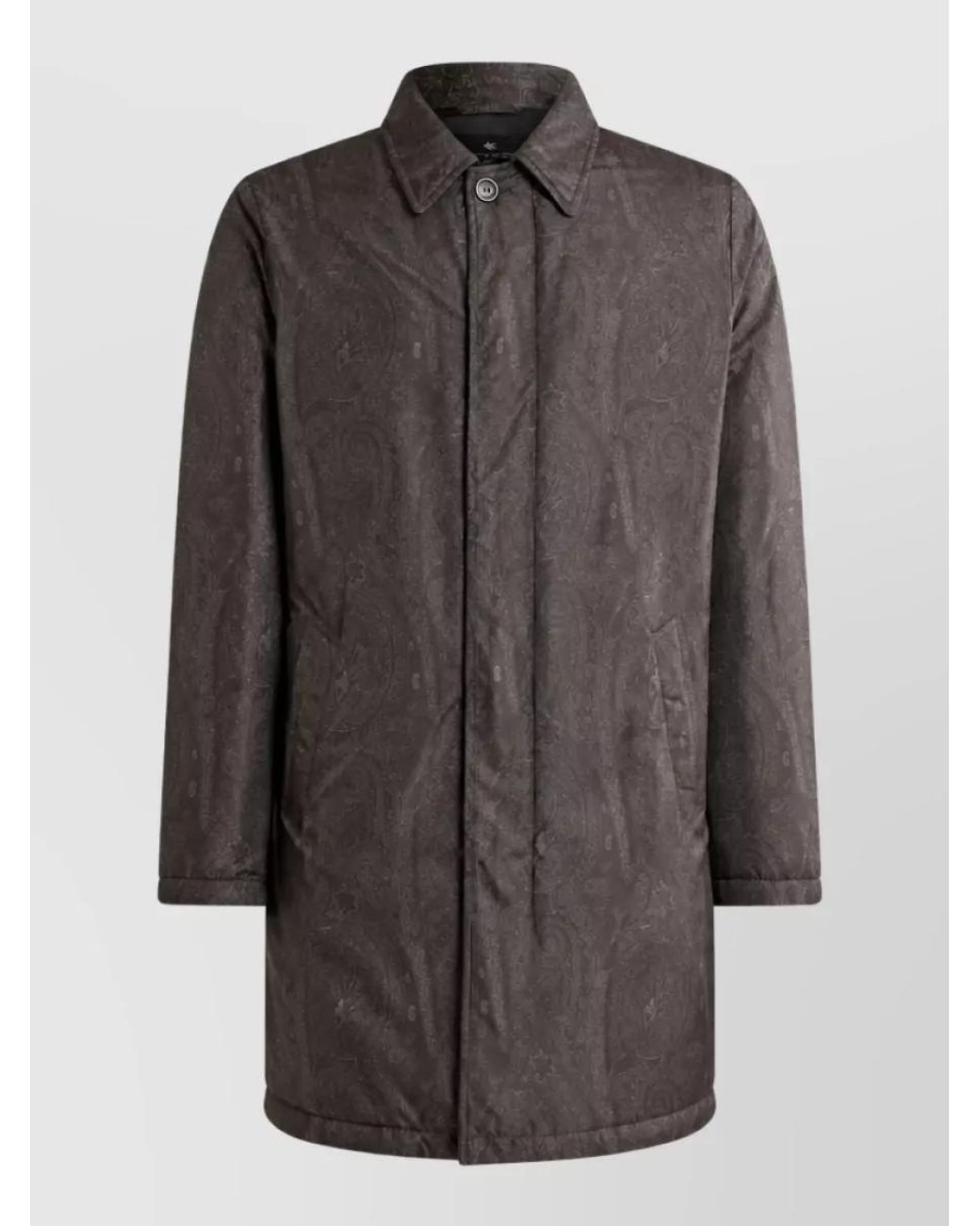 Etro Gray Padded Raincoat for men