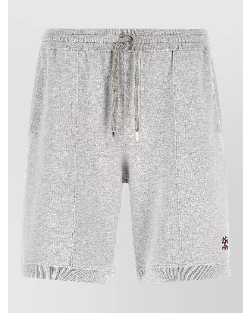 Brunello Cucinelli Gray Silk Blend Double Knit Bermuda Shorts for men