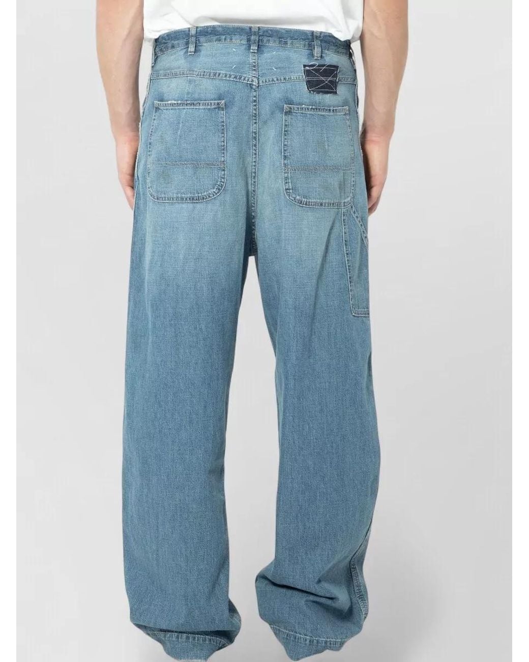 Maison Margiela Blue Denim Mid-Rise Wide-Leg Jeans for men