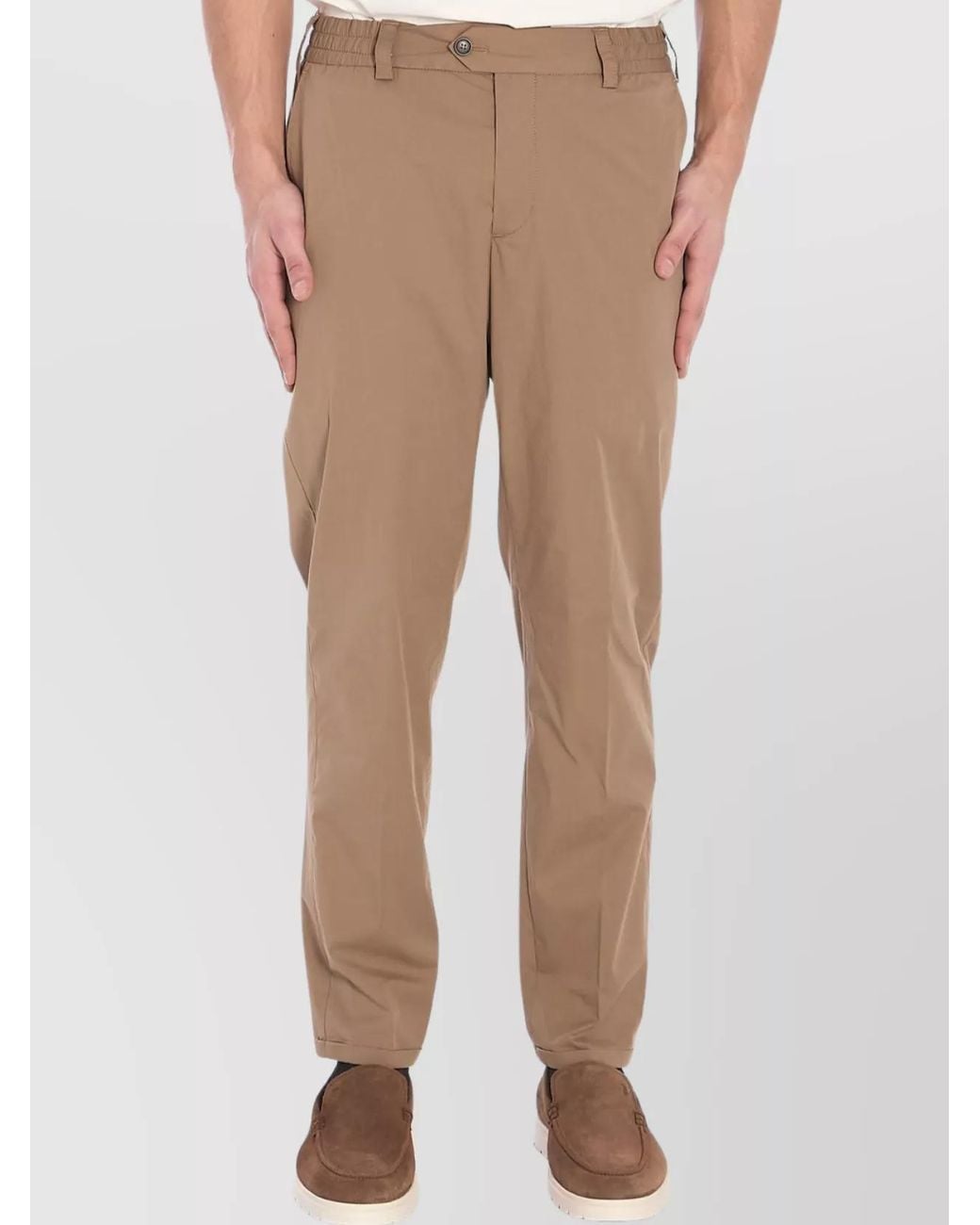 PT Torino Natural Cotton-Blend Straight-Leg Trousers for men