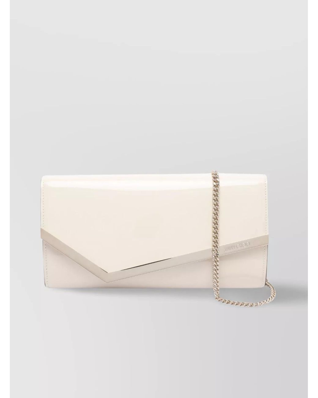 Jimmy Choo Natural Emmie Leather Clutch Bag
