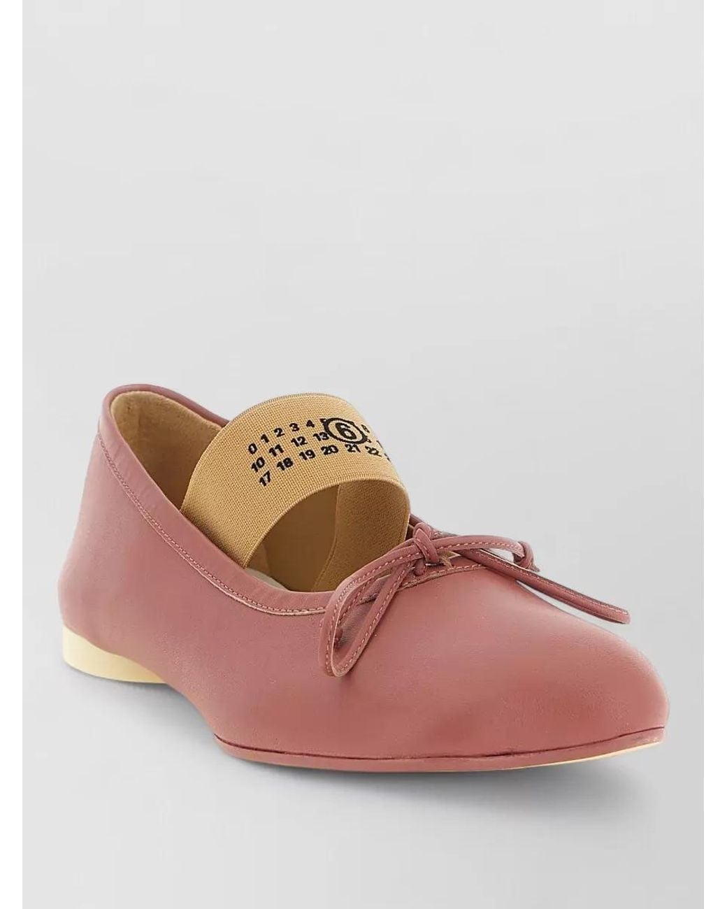 MM6 by Maison Margiela Pink Leather Ballet Flats