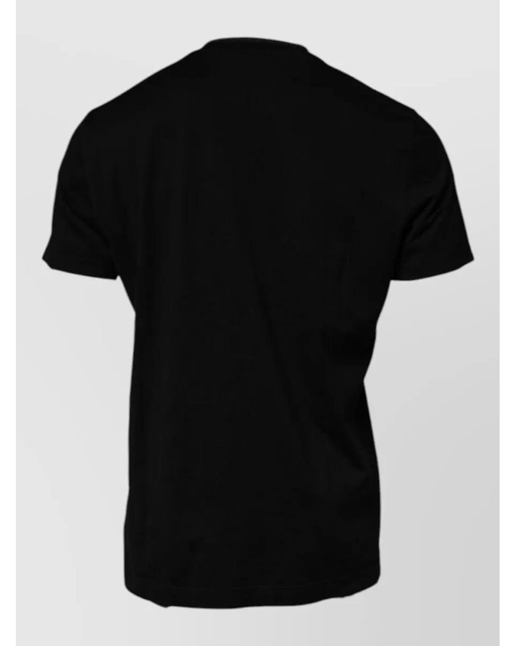 Dolce & Gabbana Black Cotton Regular-Fit Crew-Neck Short-Sleeve T-Shirt for men