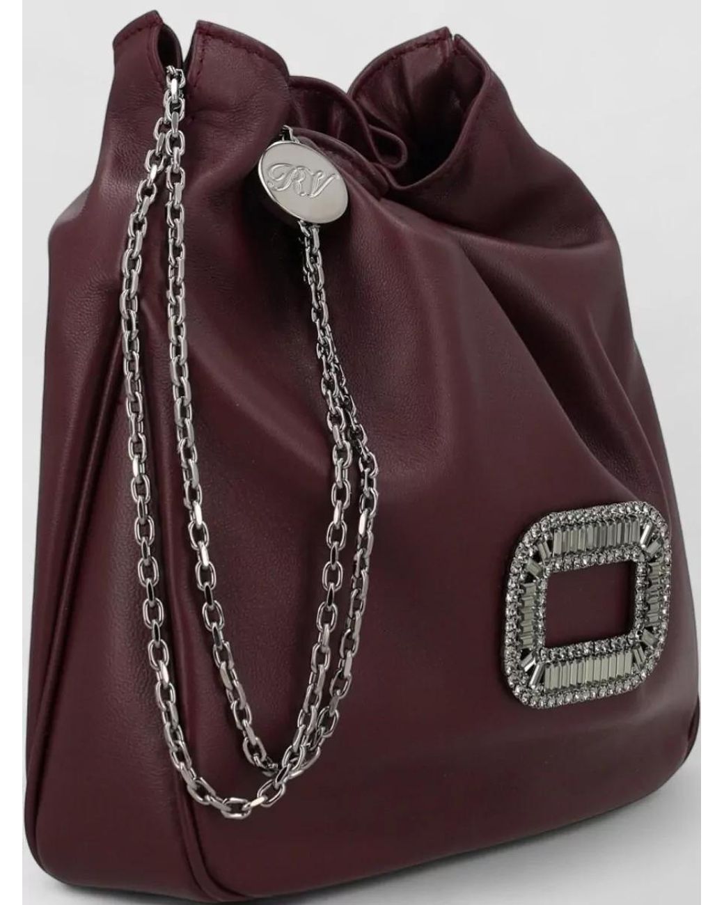 Roger Vivier Brown Lambskin Mini Bucket Bag