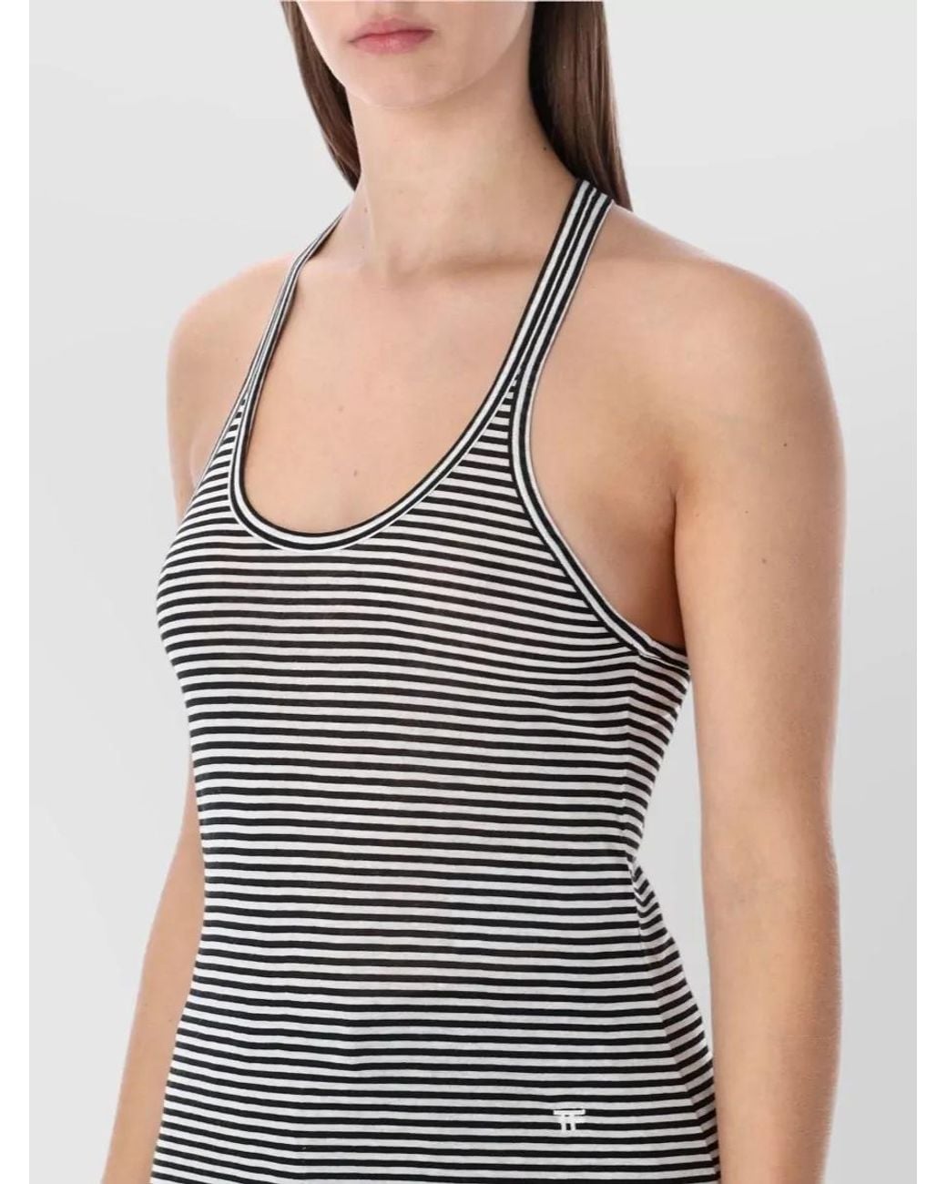 Tom Ford Gray Striped Viscose Racerback Top