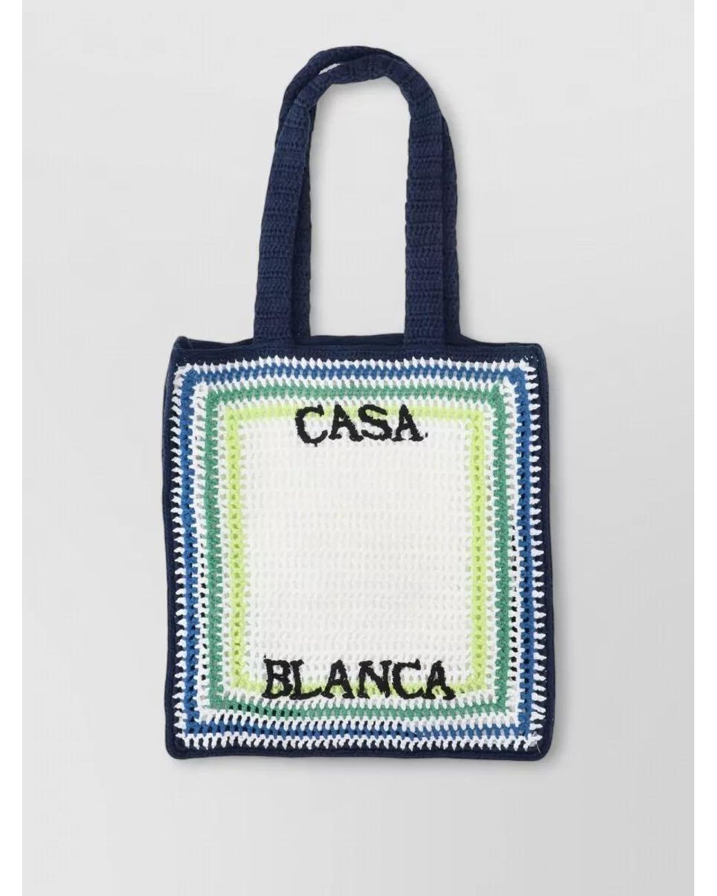 Casablanca Blue Striped Cotton Shoulder Bag for men