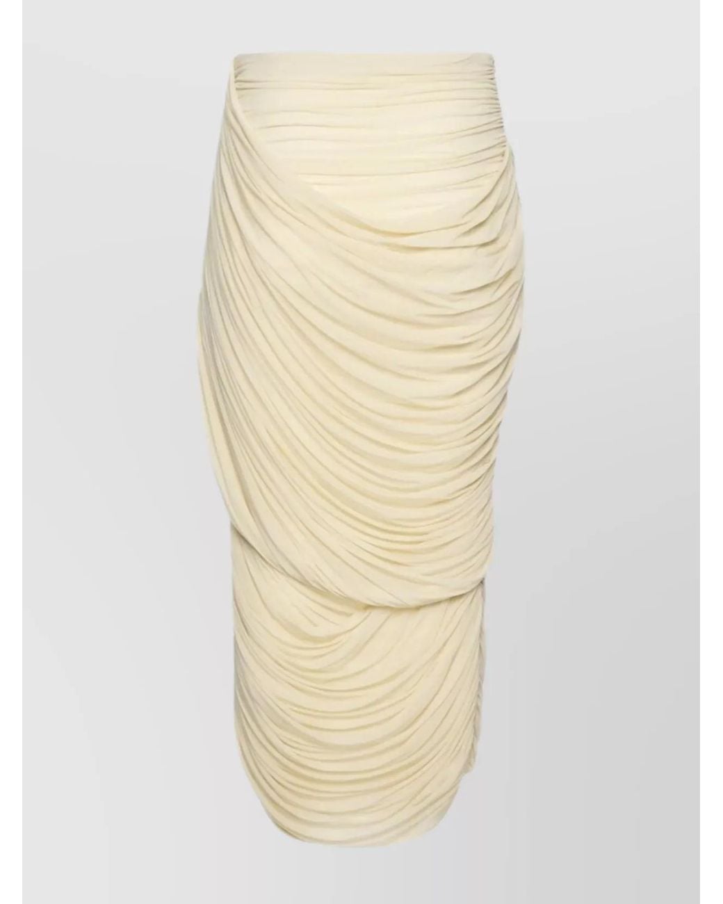 Magda Butrym Natural Draped Midi Skirt