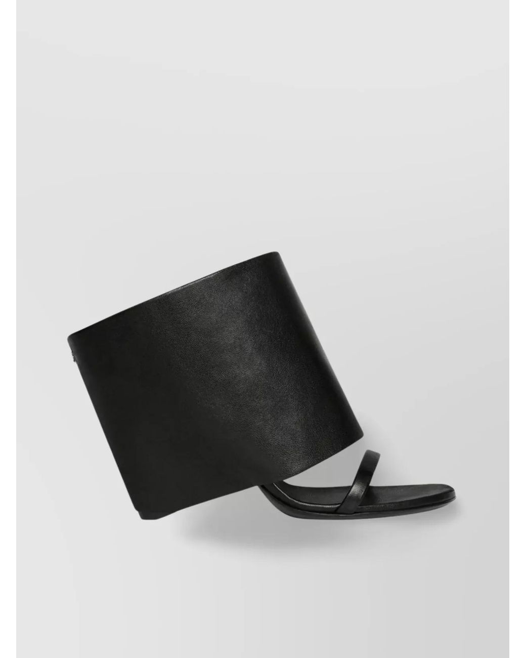 Courreges Black Leather Wedge Sandals