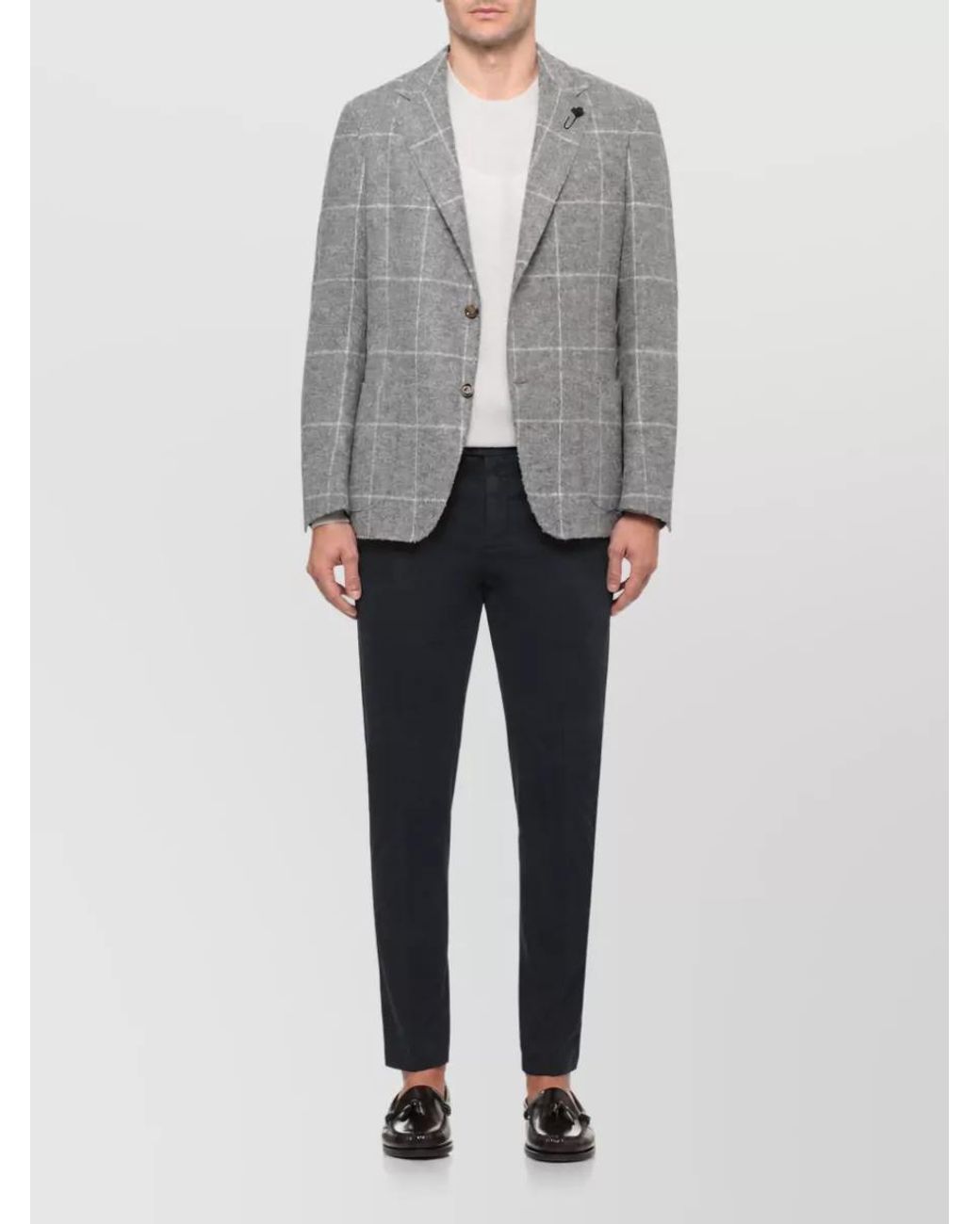 Lardini Gray Checked Suit Jacket for men