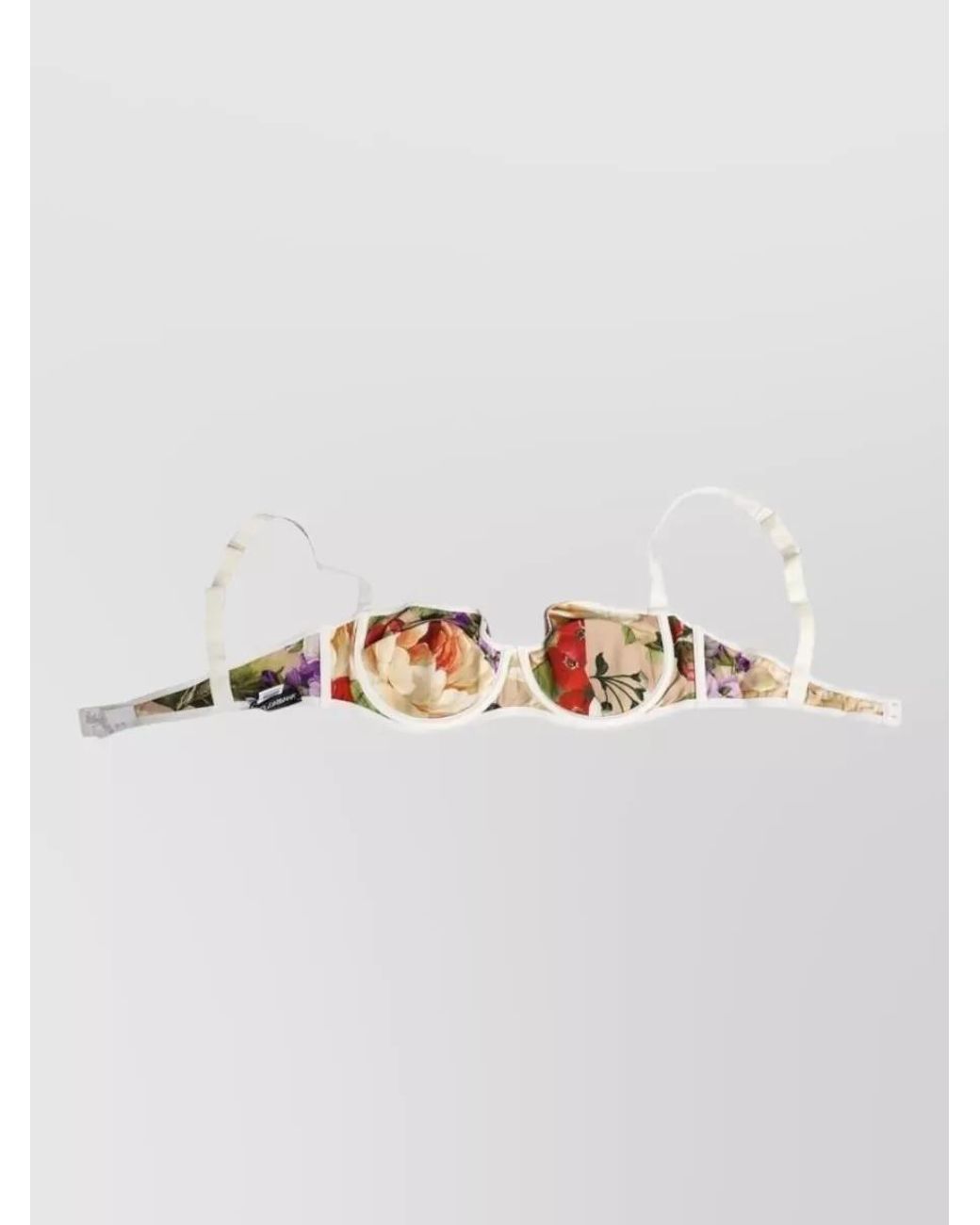 Dolce & Gabbana Multicolor Silk Floral Print Balconette Bra