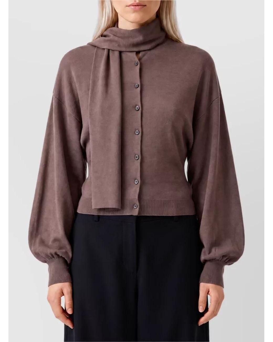Jacquemus Brown Silk Fitted Cardigan