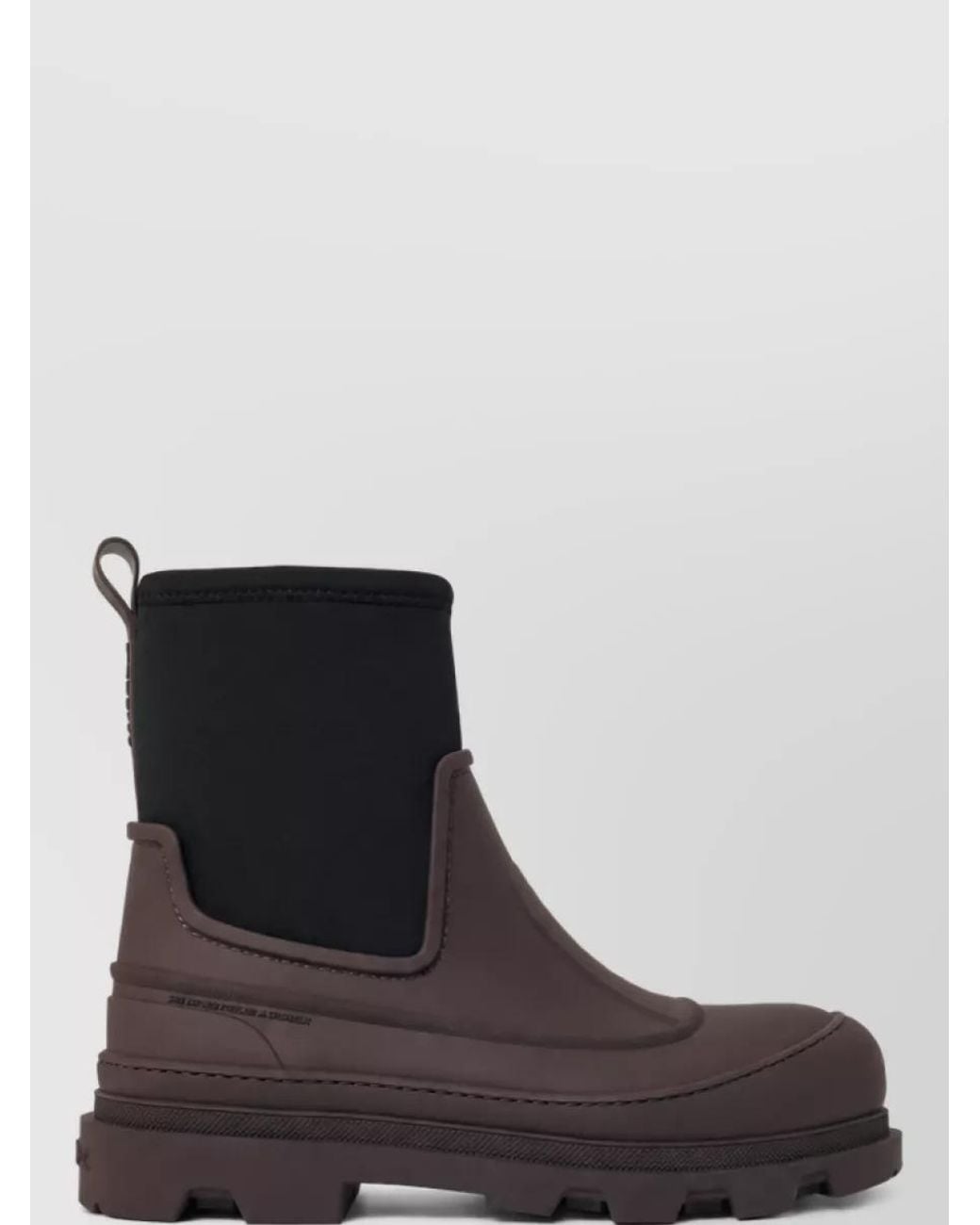 Moncler Brown Leather Ankle Boots for men