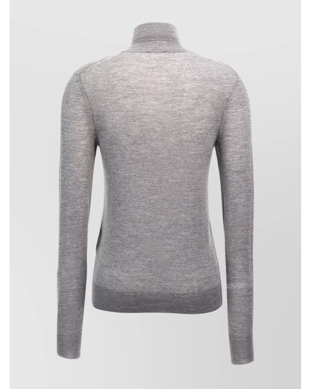 Saint Laurent Gray Wool Turtleneck Knit Sweater