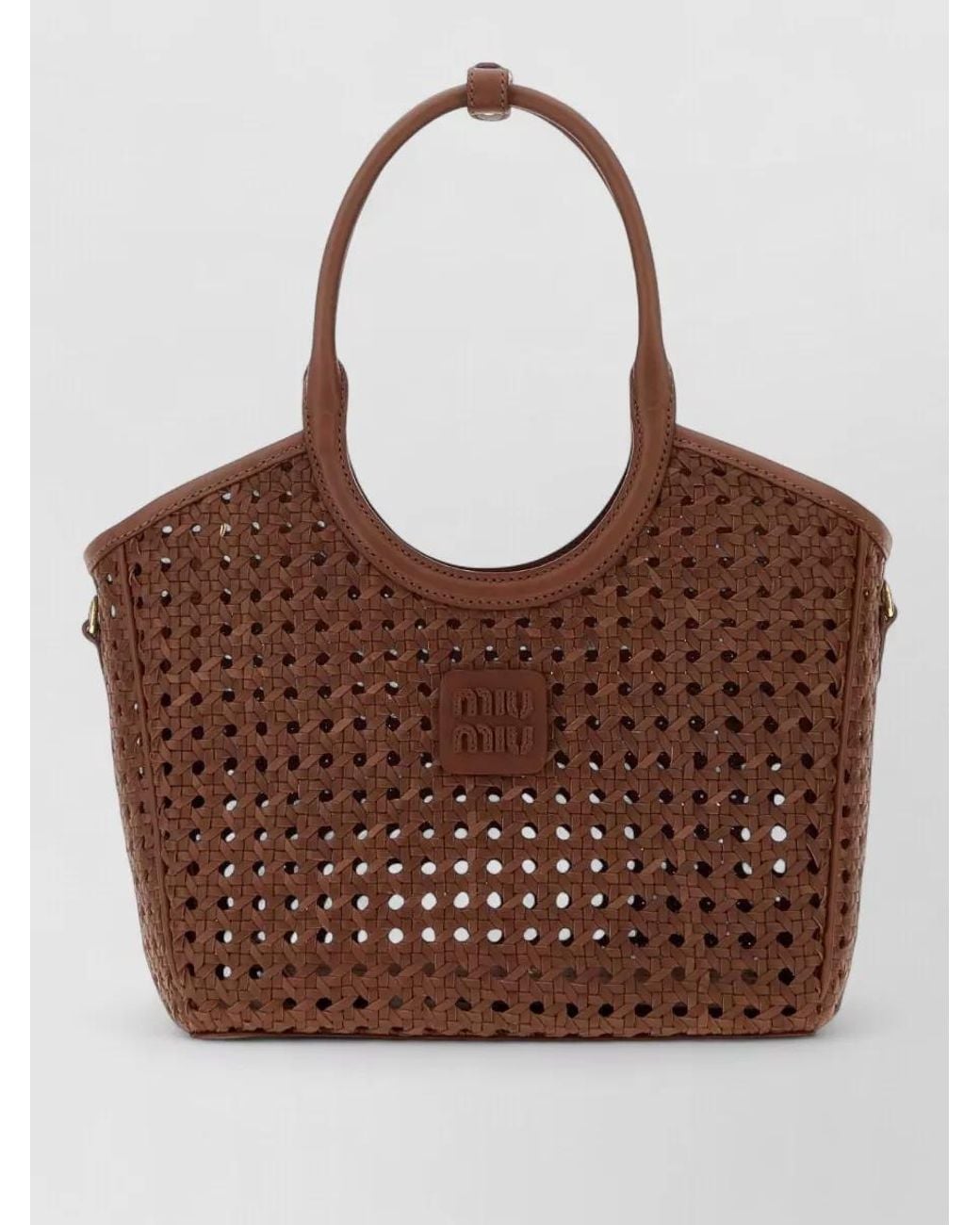 Miu Miu Brown Leather Tote Bag