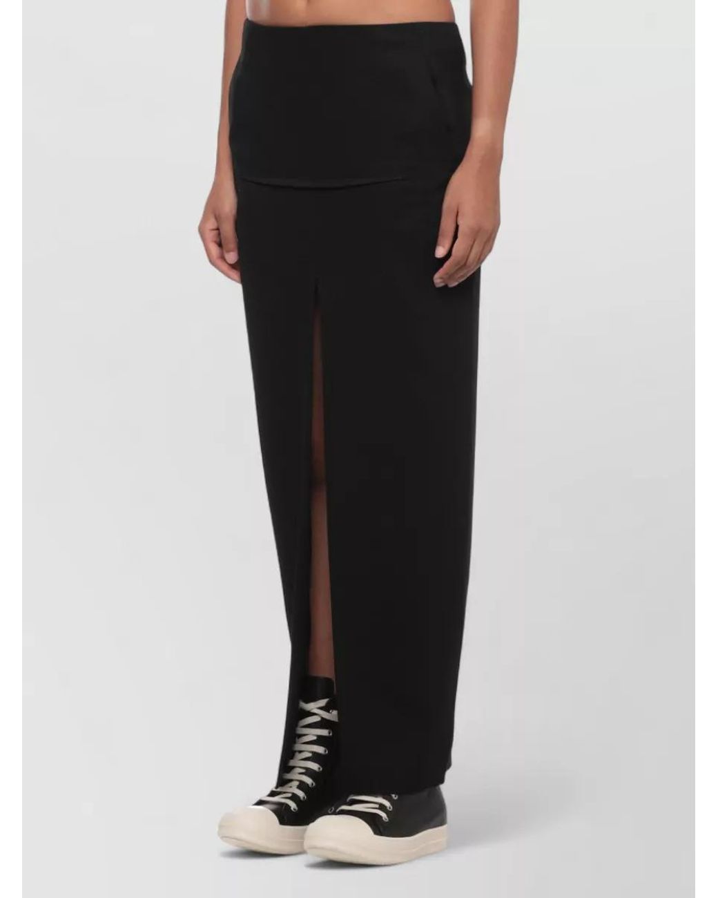 Rick Owens Black Wool Knee-Length Skirt