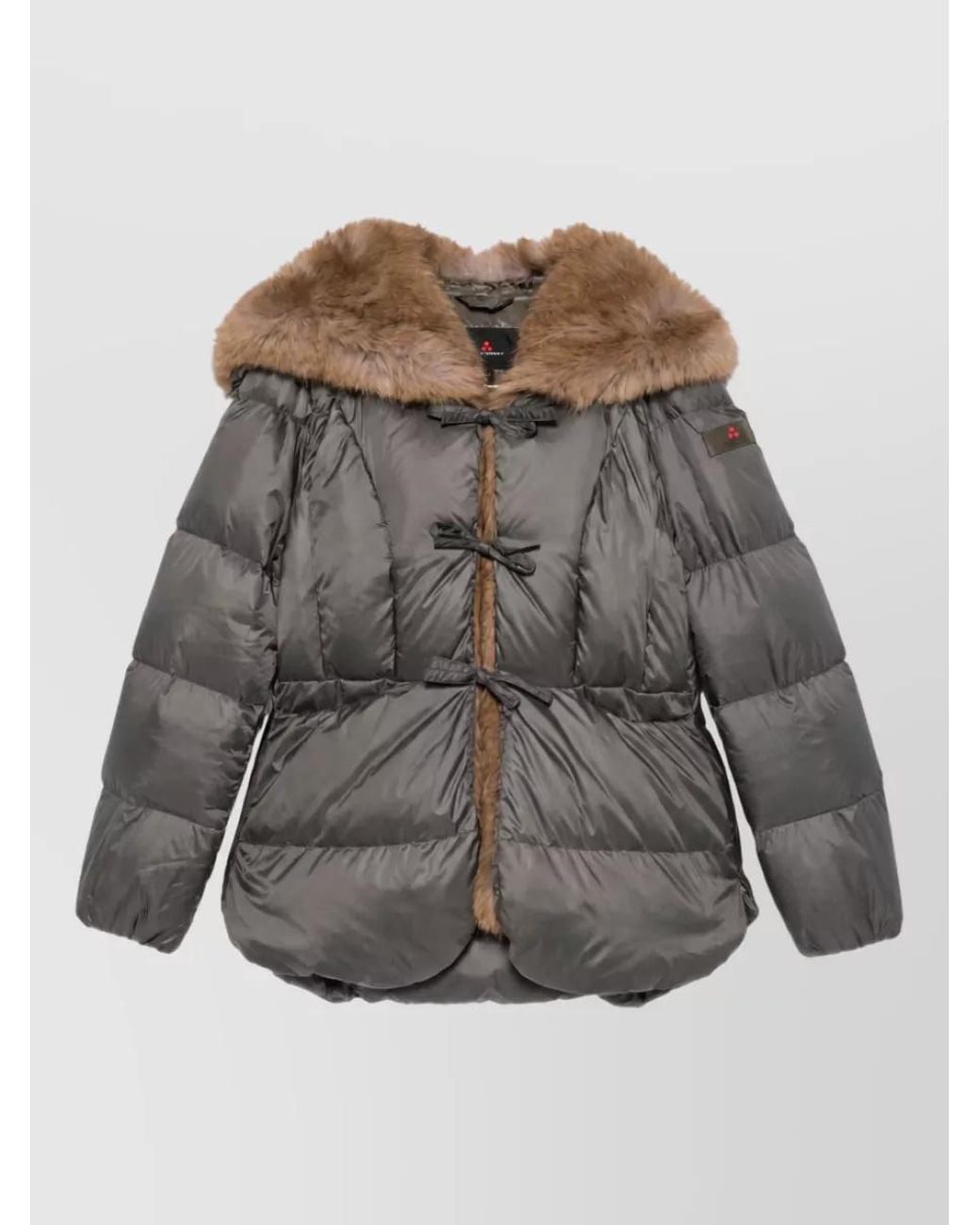 Peuterey Gray Down Hooded Puffer Coat
