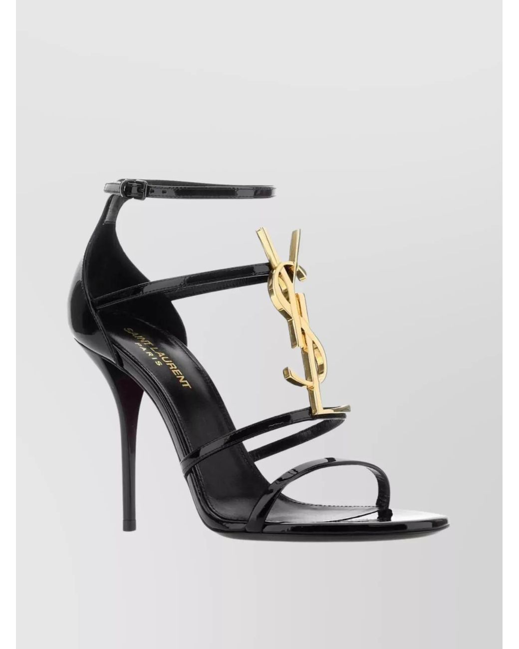 Saint Laurent White Patent Leather High-Heel Sandals