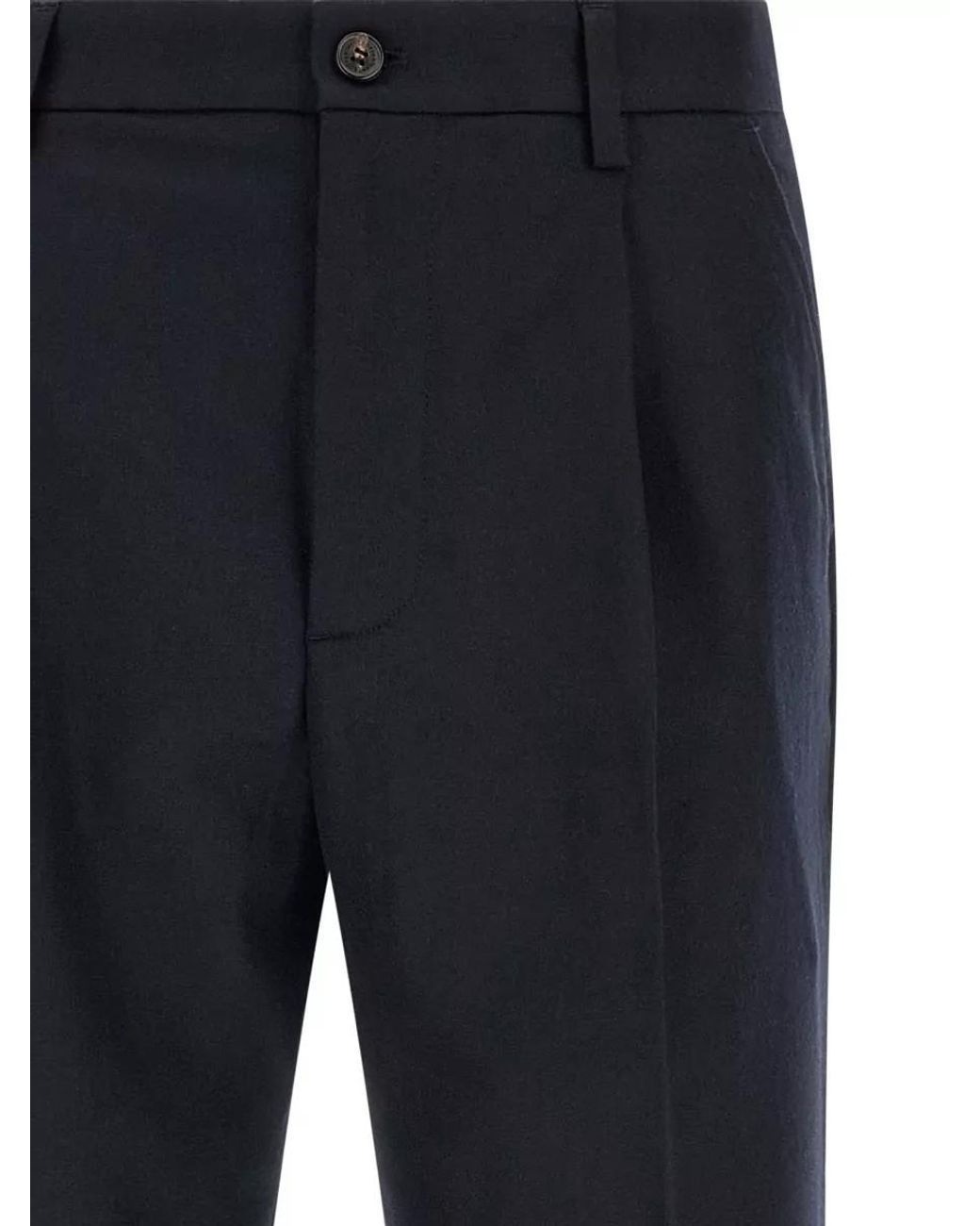 Department 5 Blue Cashmere Wide-Leg Pleated Tailored Trousers for men