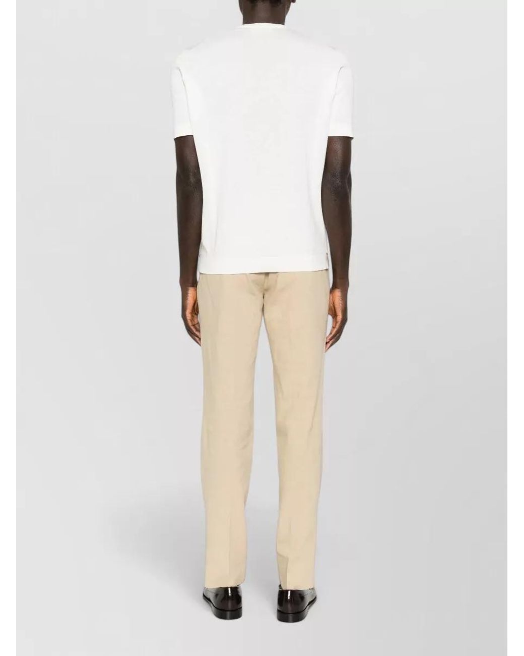 Lardini White Fine-Knit Cotton Crew-Neck T-Shirt for men